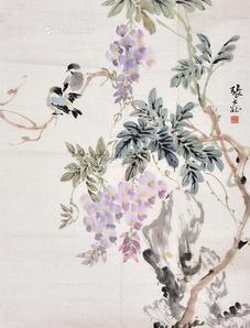  花鸟 镜片 纸本