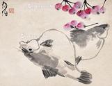  双鱼图 立轴 纸本