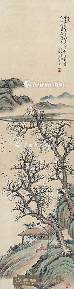 山水 立轴 纸本 129×33cm