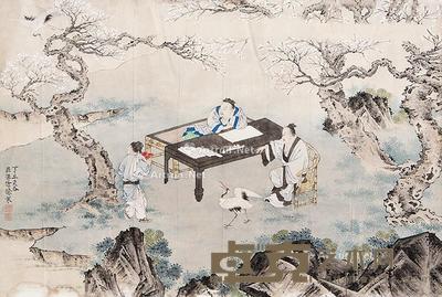 梅妻鹤子 镜框 纸本 40×60cm