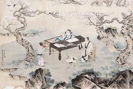  梅妻鹤子 镜框 纸本