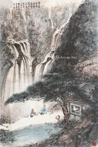  山水人物 立轴 纸本