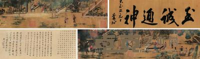 山水人物 手卷 纸本 34×266cm