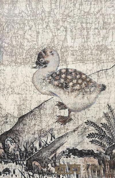 鸭 镜片 纸本 23×15cm