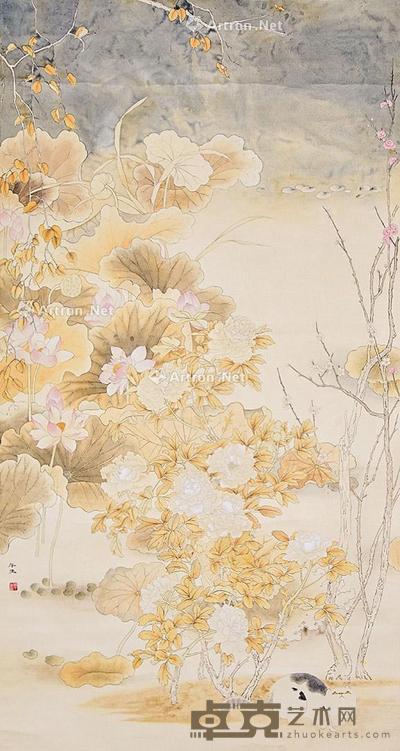 花卉 立轴 纸本 169×90cm