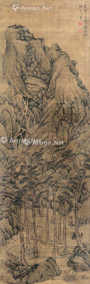 山水 立轴 绢本 113×36cm