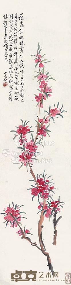 花卉 立轴 纸本 134×32cm