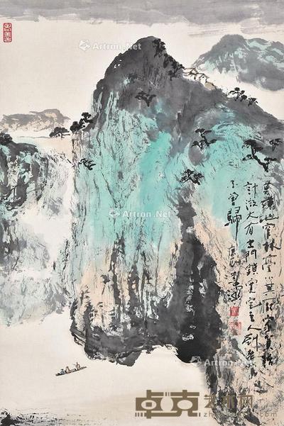 山水 立轴 纸本 68×45cm