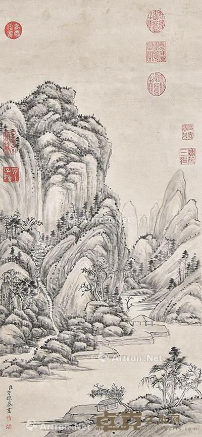 山水 立轴 纸本 78×36cm