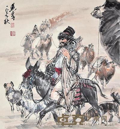 日夜思念毛主席 镜片 纸本 95×88cm