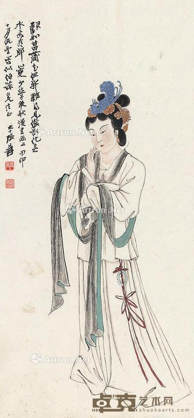 人物 立轴 纸本 68×32cm
