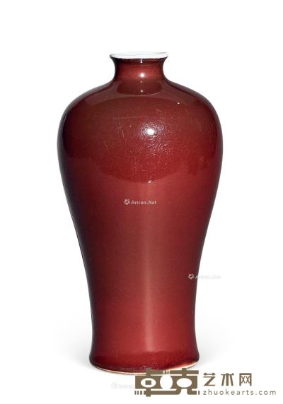* 清乾隆 红釉梅瓶 高22.5cm