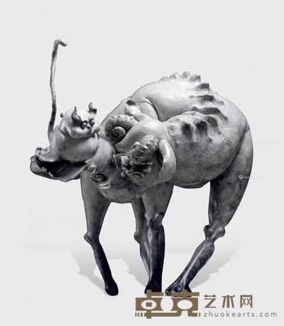 2014-2015年作 生灵·8 铸铜雕塑 80×80×80cm