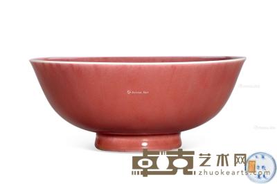 * 清早期 红釉碗 直径16.5cm