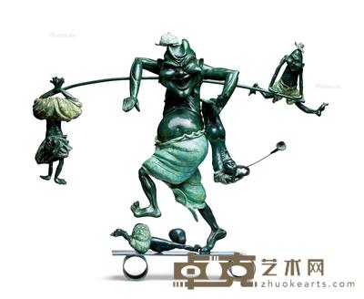 2009年作 嬉皮·1 铸铜雕塑 65×80×70cm