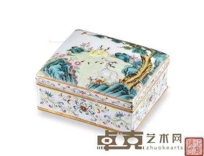 * 清 粉彩福寿图盖盒 8.5×10cm
