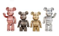  ROYAL SELANGOR×MEDICOM TOY BE@RBRICK 400% 锡合金 典藏雕像 特别版（粉、黑、金、银） （四件一组） 锡合金