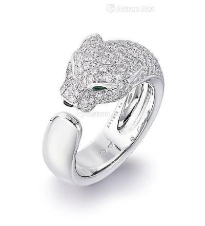  钻石 配祖母绿、缟玛瑙「豹」戒指，卡地亚（Cartier）
