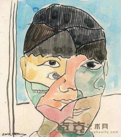 2014年作 再肖像1 纸本水彩 27×24cm