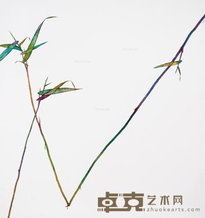  2015年作 缓慢之作彩色竹子 布面油画 200×200cm
