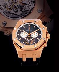  AUDEMARS PIGUET 爱彼皇家橡树系列18K玫瑰金 陀飞轮计时功能腕表