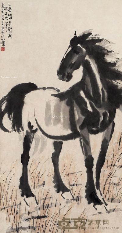 * 立马 立轴 设色纸本 109×58cm