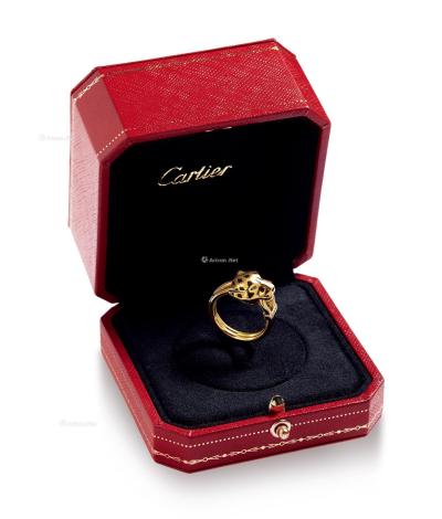  钻石配沙弗莱石、缟玛瑙「豹」戒指，卡地亚（Cartier）