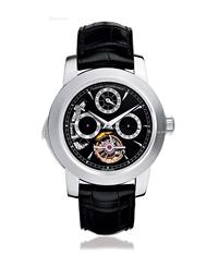  GIRARD-PERREGAUX 芝柏PT950铂金陀飞轮万年历三问腕表