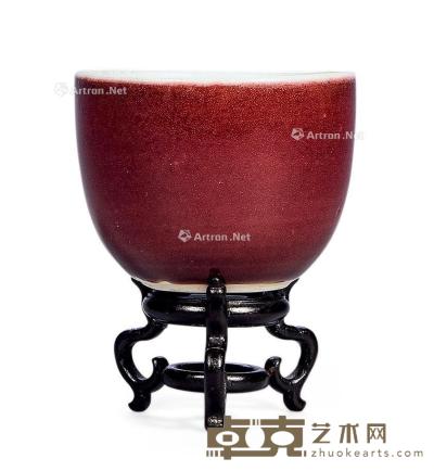 * 清乾隆 红釉杯 直径5.5cm