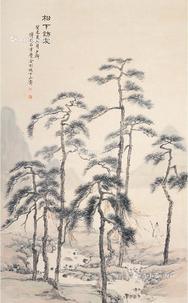  松下访友 立轴 纸本
