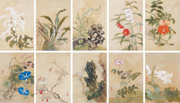  花卉册 册页 设色绢本