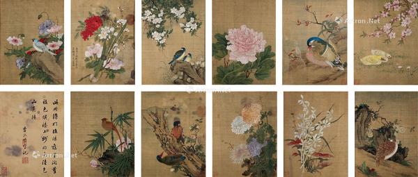  拟徐崇嗣花鸟册 镜心 设色绢本
