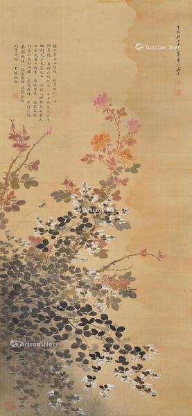  花卉 立轴 绢本