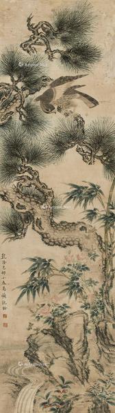  乾隆己卯（1759）年作 雄踞图 镜心 设色纸本