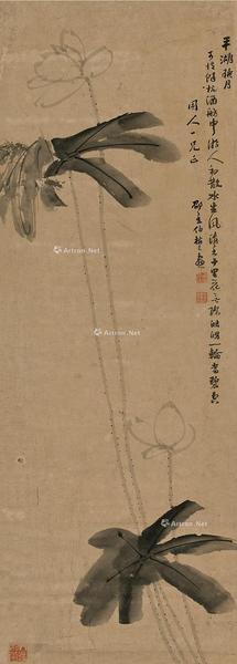  莲花图轴 立轴 水墨纸本