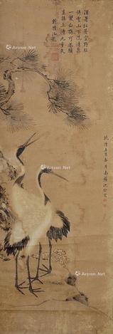  松鹤延年 立轴 纸本