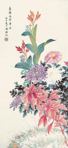  花卉 立轴 设色纸本