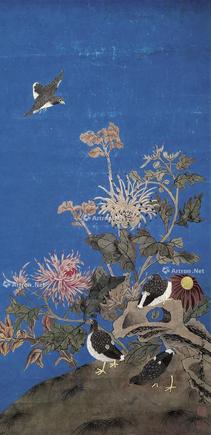  花鸟 立轴 设色纸本