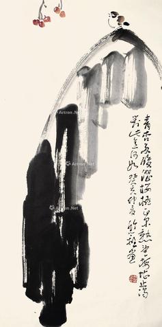 花鸟 镜片 设色纸本