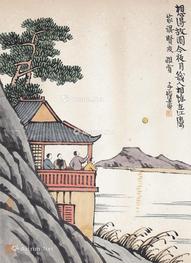  月夜图 立轴 纸本设色
