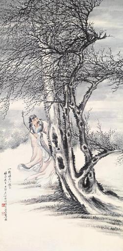  人物 镜片 设色纸本