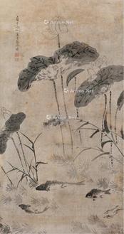  游鱼图 立轴 水墨纸本