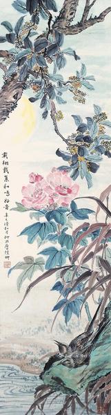  花鸟 立轴 设色纸本