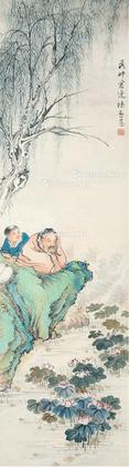  梅花 立轴 设色纸本