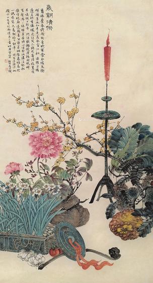  清供图 立轴 水墨纸本