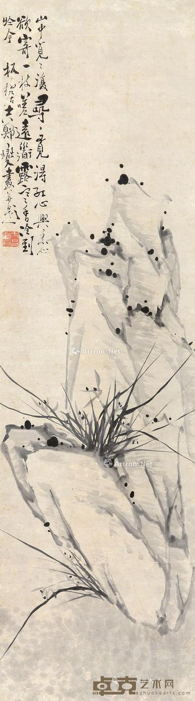 兰石 立轴 水墨纸本 170×46cm