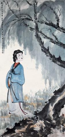  唐人诗意图 立轴 纸本