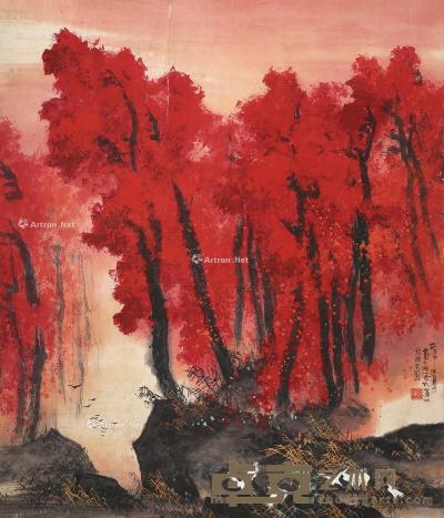  红树林 镜片 设色纸本 89×76cm