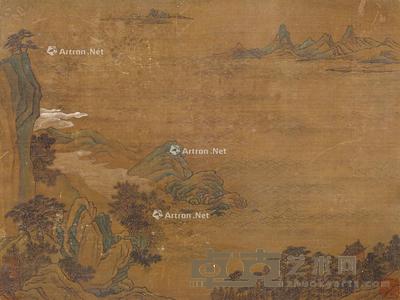 山居图 镜片 设色绢本 33×43cm