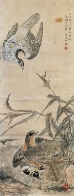  鹰 立轴 纸本